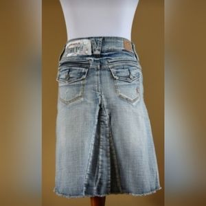 Hydraulic Denim Jean Stretch Light Wash Skirt Size 1/2